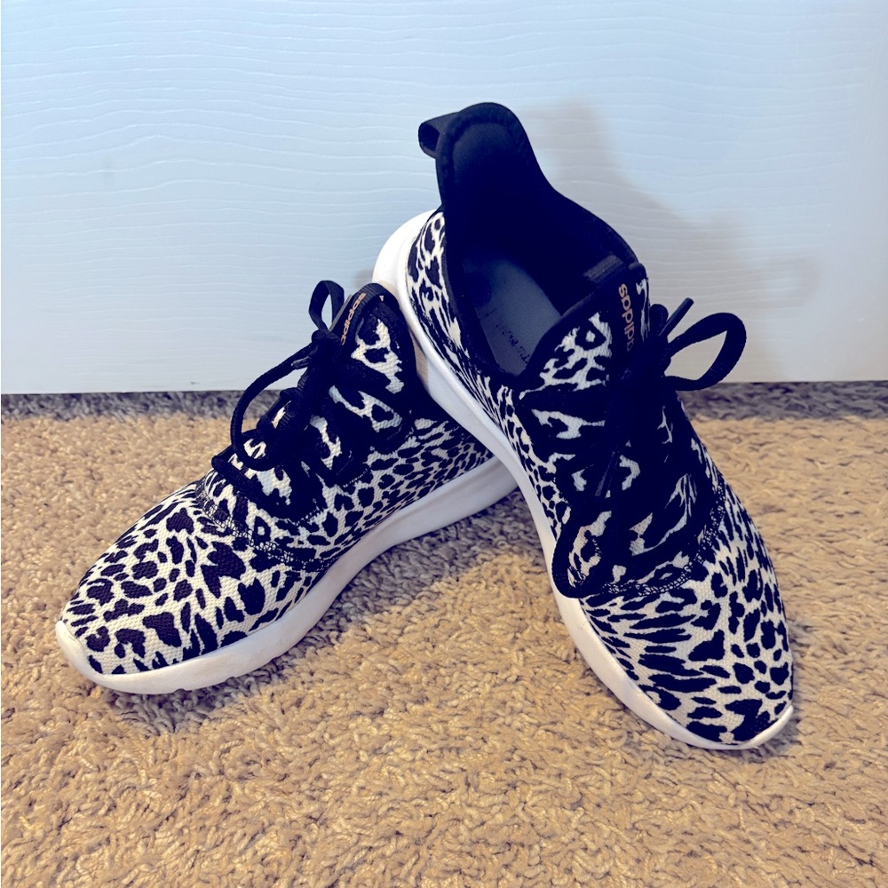 Adidas Cloudfoam Pure 2.0 Black White Leopard size 7.5